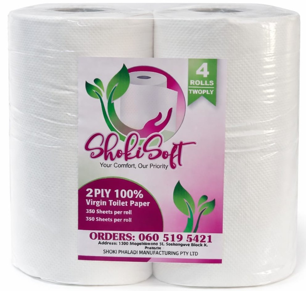 ShokiSoft 2-Ply Toilet Paper - 4 Roll Pack - Soft and Strong